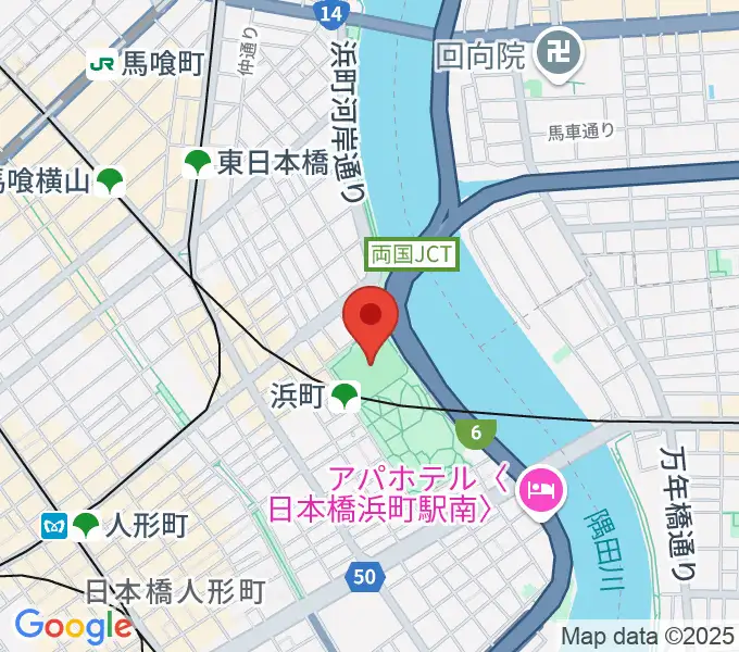 浜町運動場の地図