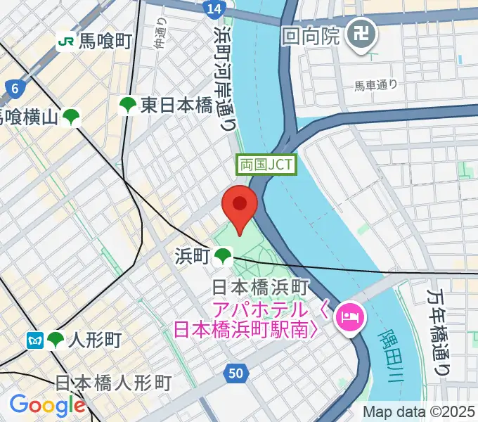 浜町運動場の地図
