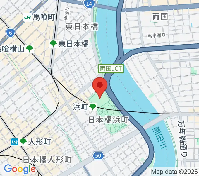 浜町運動場の地図