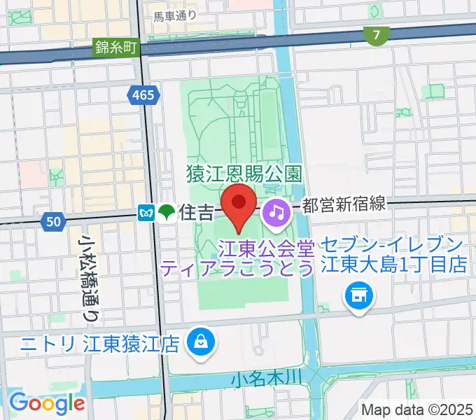 猿江恩賜公園野球場の地図