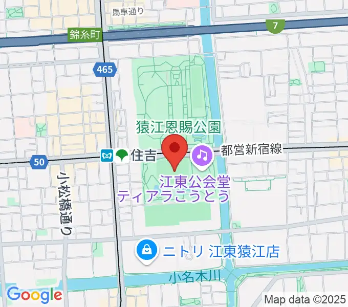 猿江恩賜公園野球場の地図