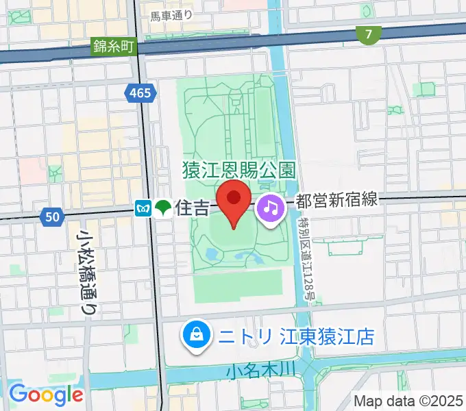 猿江恩賜公園野球場の地図