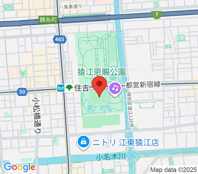 猿江恩賜公園野球場の地図