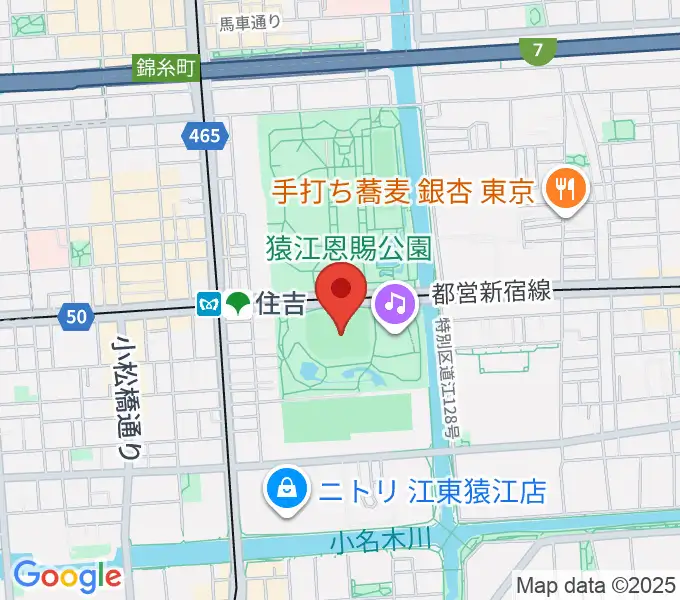 猿江恩賜公園野球場の地図