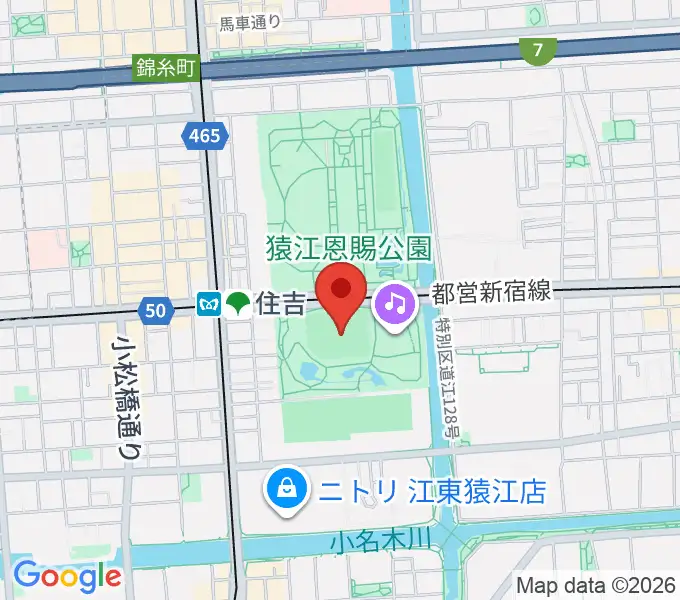 猿江恩賜公園野球場の地図