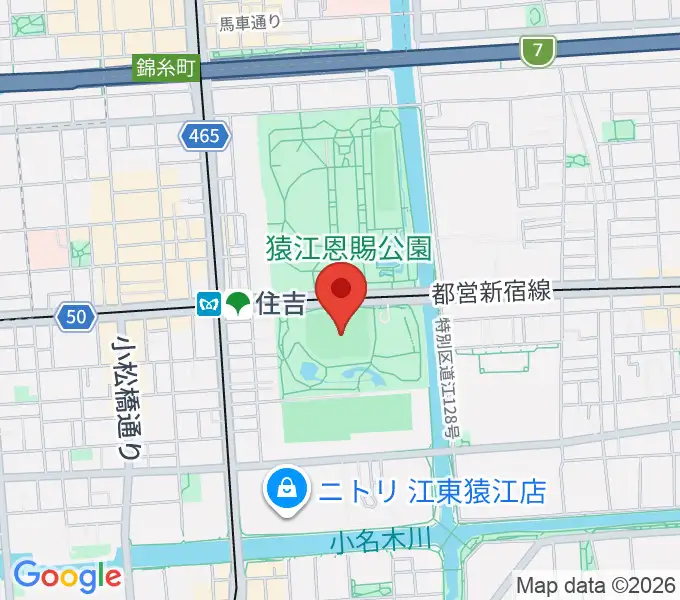 猿江恩賜公園野球場の地図