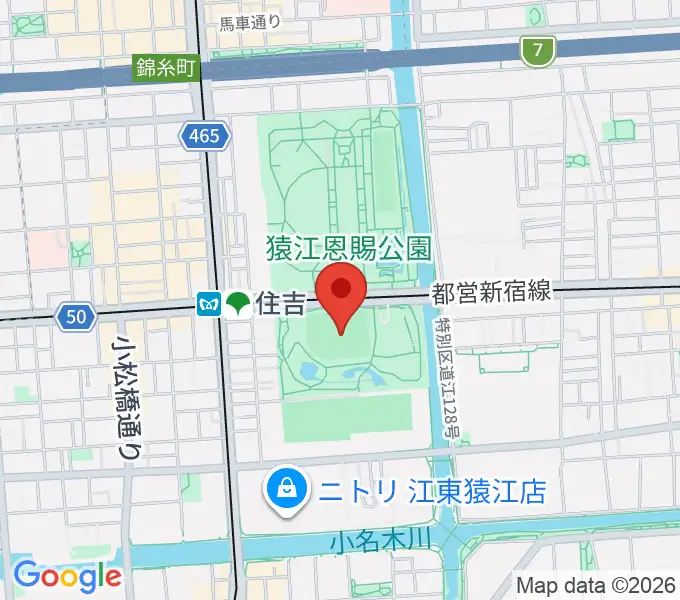 猿江恩賜公園野球場の地図