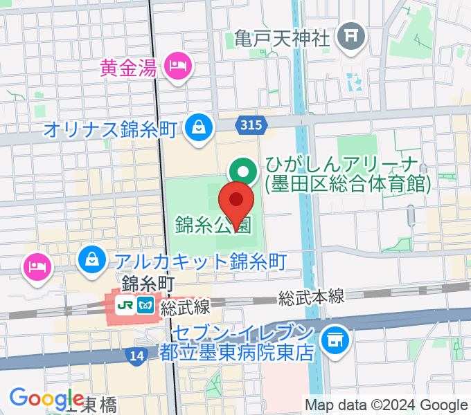 錦糸公園野球場の地図