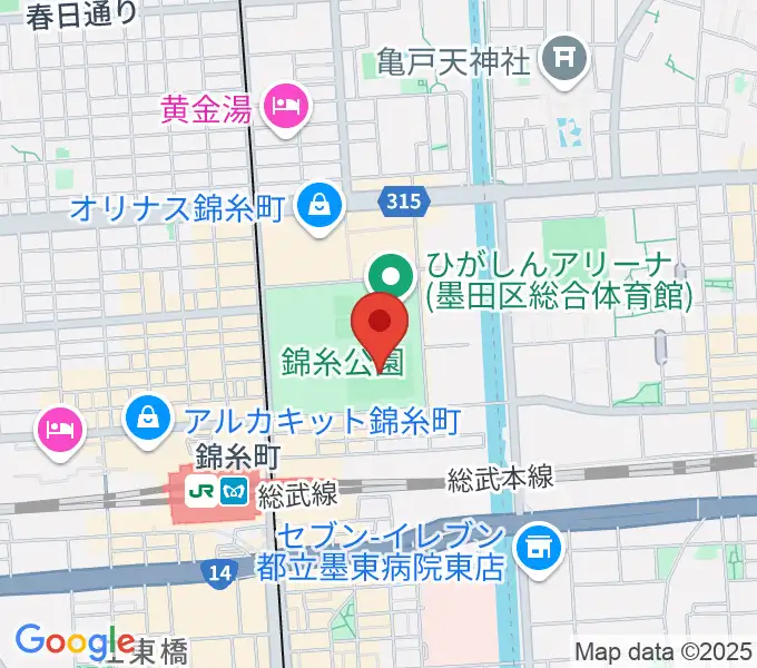 錦糸公園野球場の地図