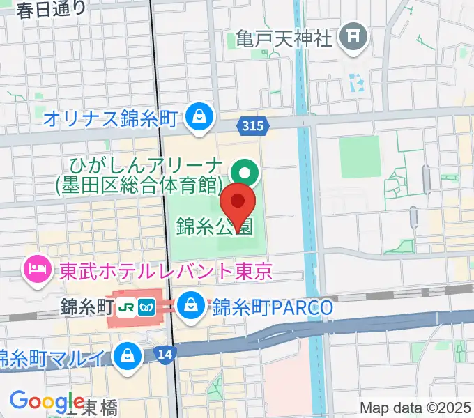 錦糸公園野球場の地図
