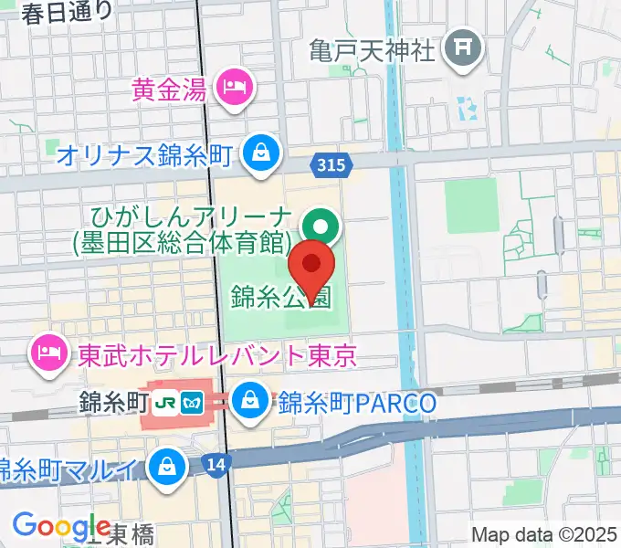 錦糸公園野球場の地図