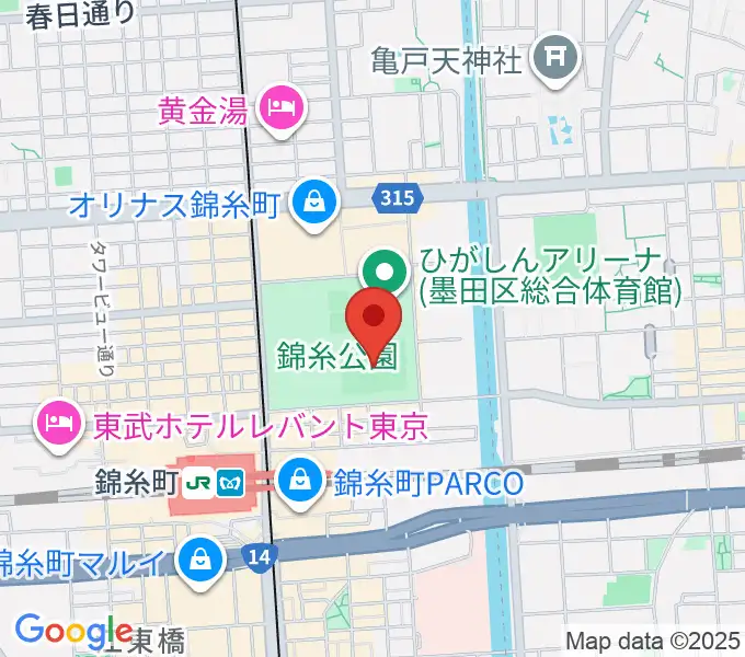 錦糸公園野球場の地図