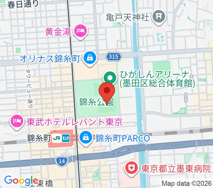 錦糸公園野球場の地図