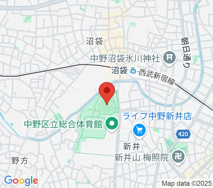 平和の森公園多目的運動広場の地図