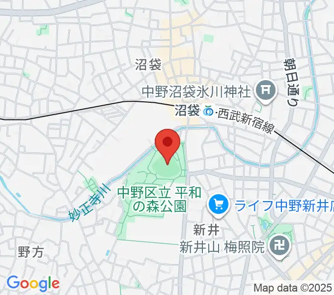 平和の森公園多目的運動広場の地図