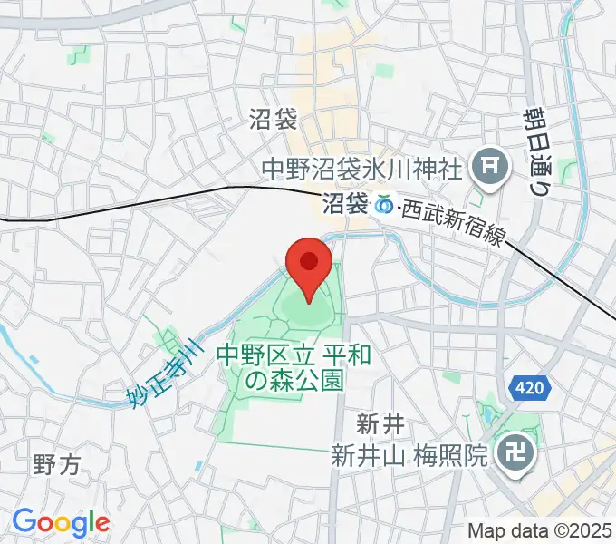 平和の森公園多目的運動広場の地図