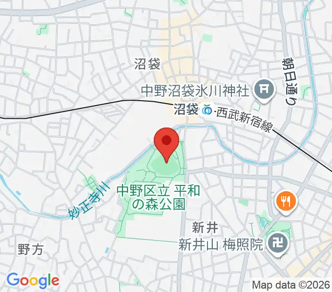 平和の森公園多目的運動広場の地図