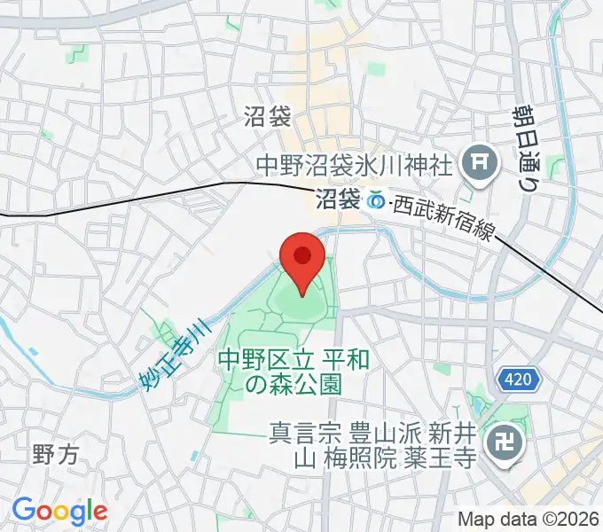 平和の森公園多目的運動広場の地図