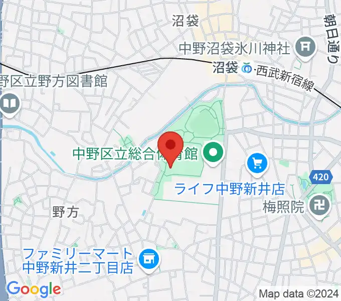 平和の森公園草地広場の地図