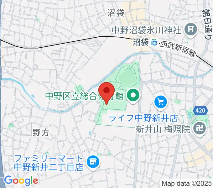 平和の森公園草地広場の地図
