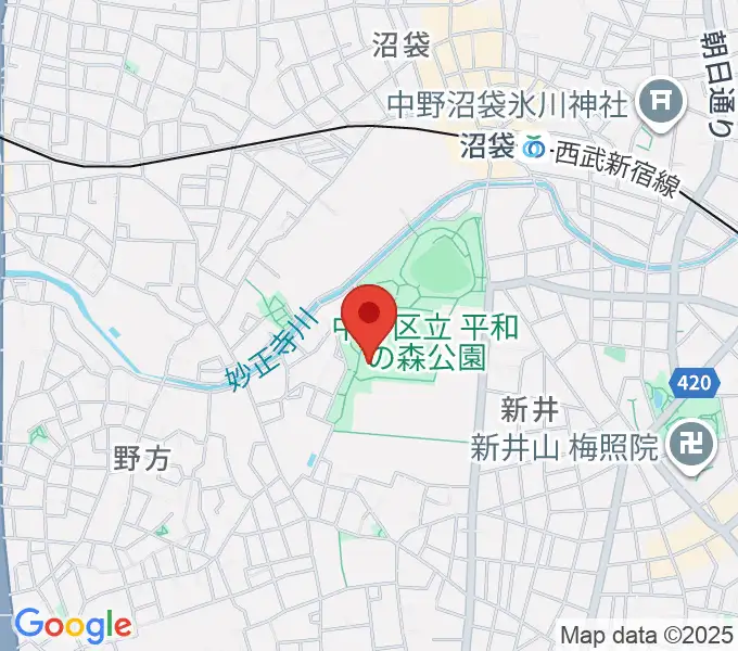 平和の森公園草地広場の地図