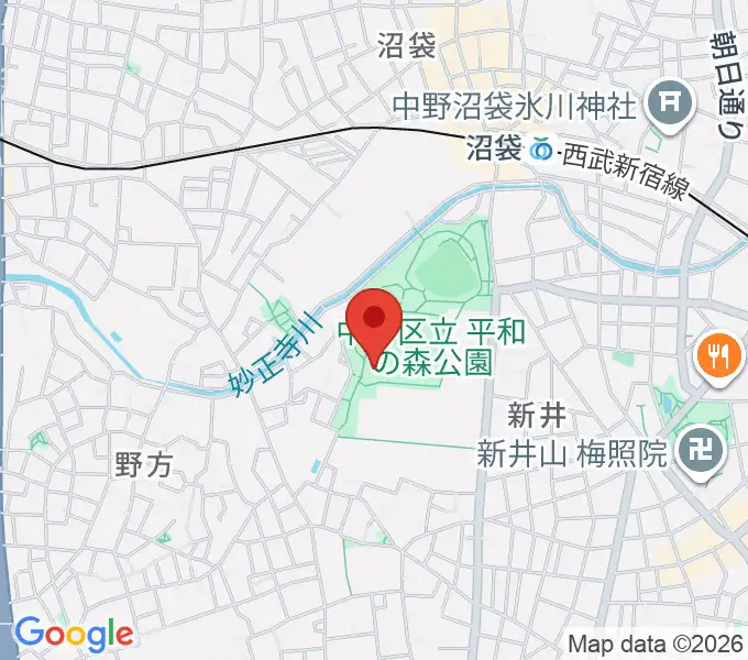 平和の森公園草地広場の地図