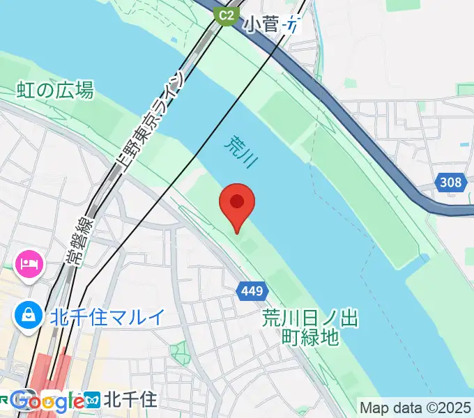 日の出町緑地野球場の地図