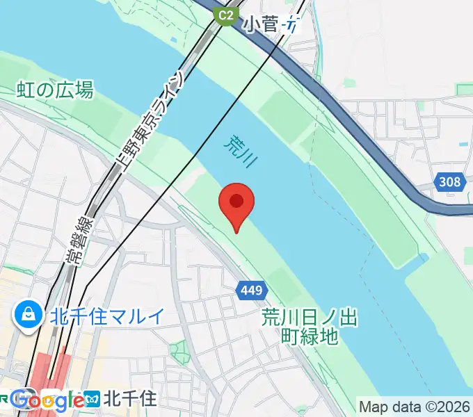 日の出町緑地野球場の地図