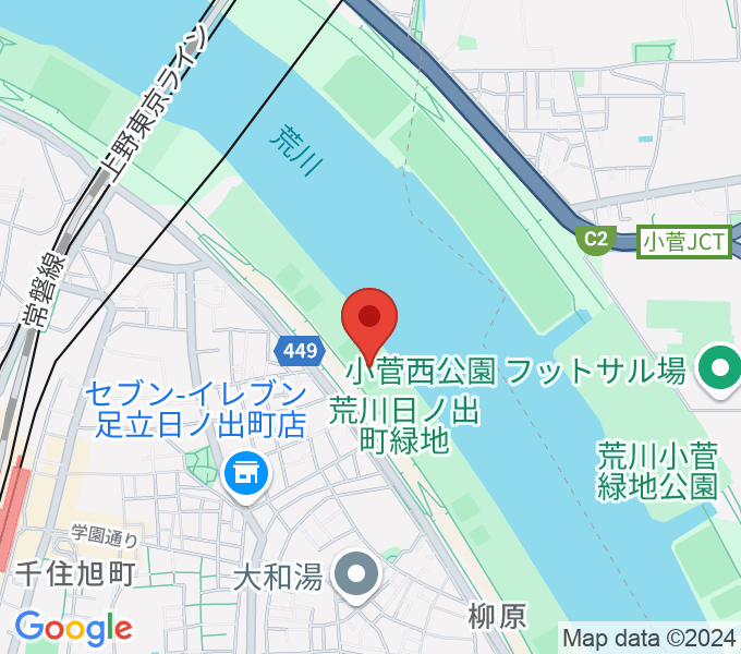 日の出町緑地球技場の地図