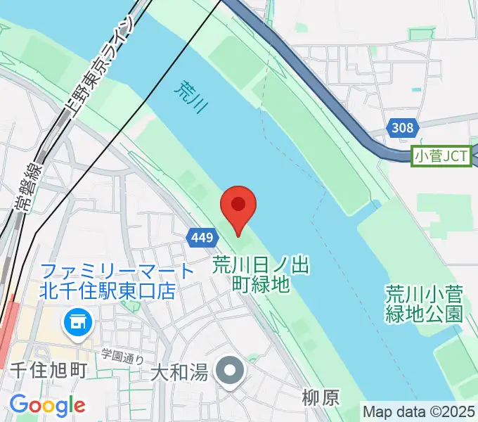 日の出町緑地球技場の地図