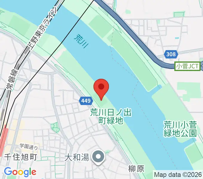 日の出町緑地球技場の地図