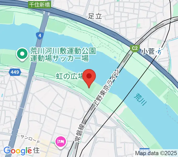 千住新橋野球場の地図