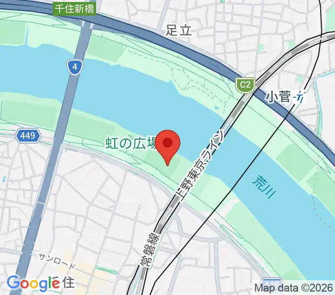 千住新橋野球場の地図