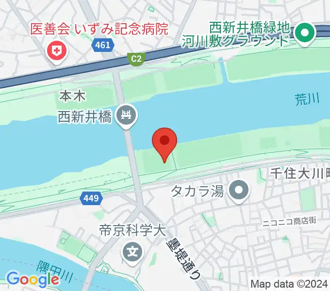 西新井橋野球場の地図