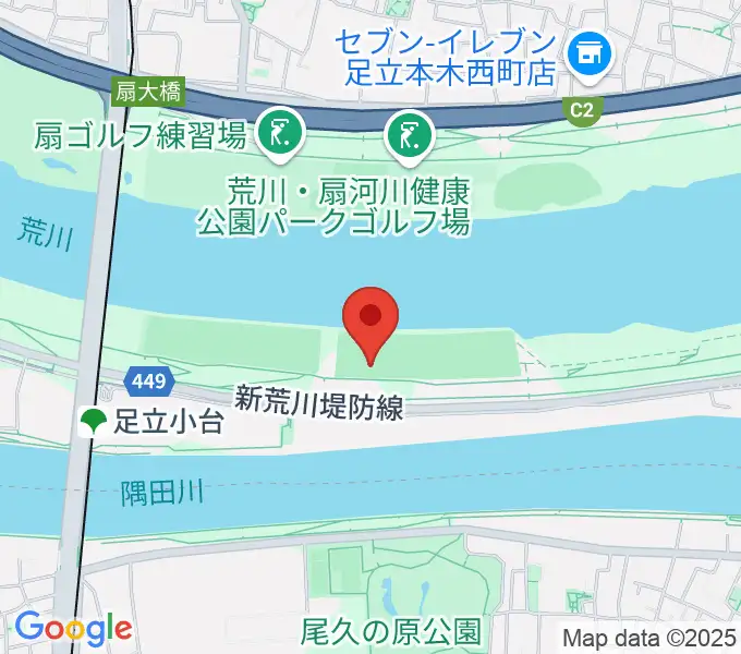 荒川区少年運動場サッカー場の地図