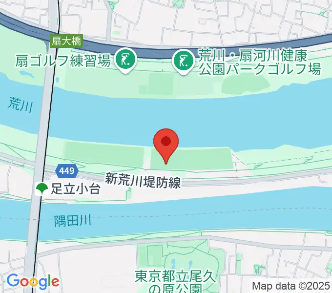荒川区少年運動場サッカー場の地図
