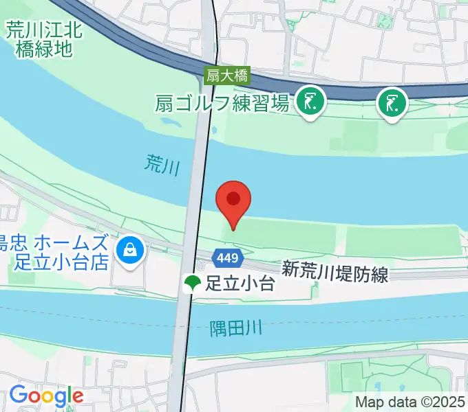 荒川区少年運動場多目的広場の地図