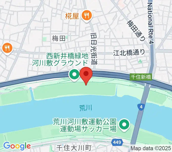 西新井橋緑地野球場の地図