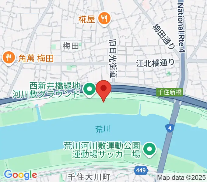西新井橋緑地野球場の地図