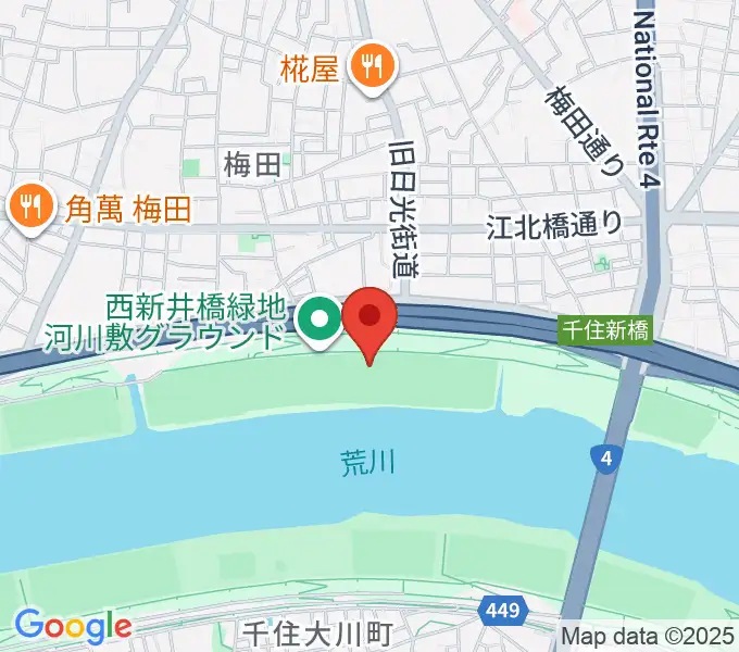 西新井橋緑地野球場の地図