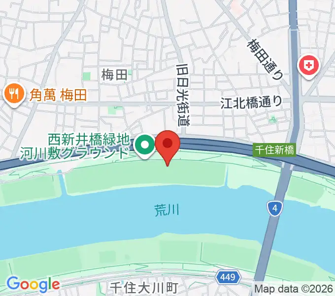 西新井橋緑地野球場の地図