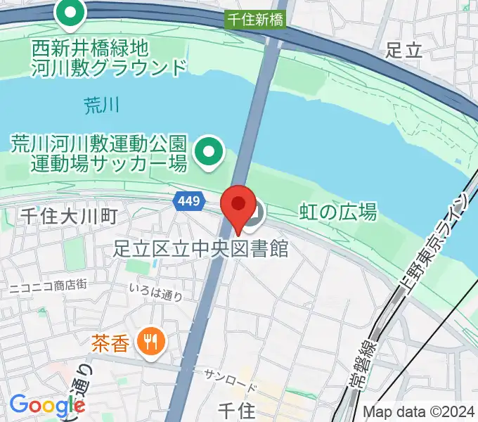 足立区生涯学習センターの地図