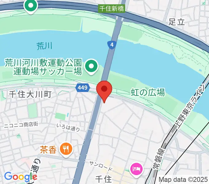 足立区生涯学習センターの地図