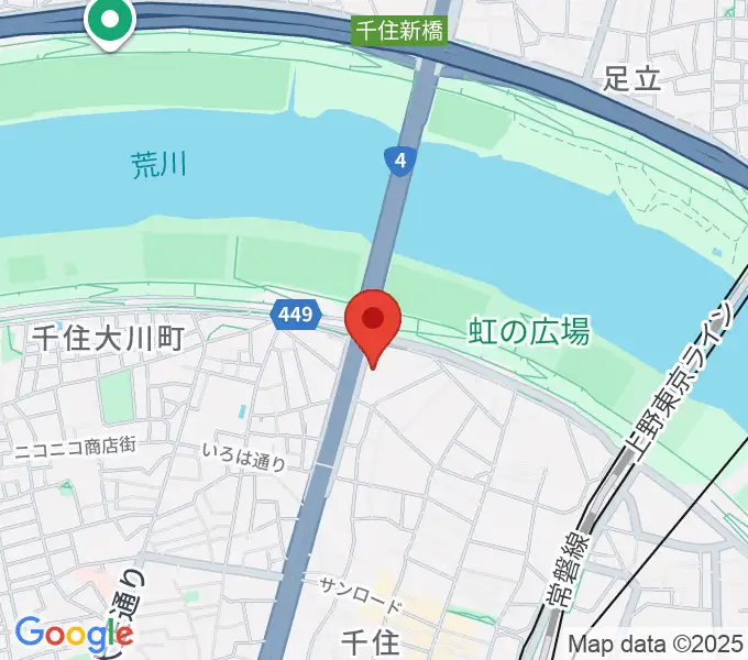 足立区生涯学習センターの地図