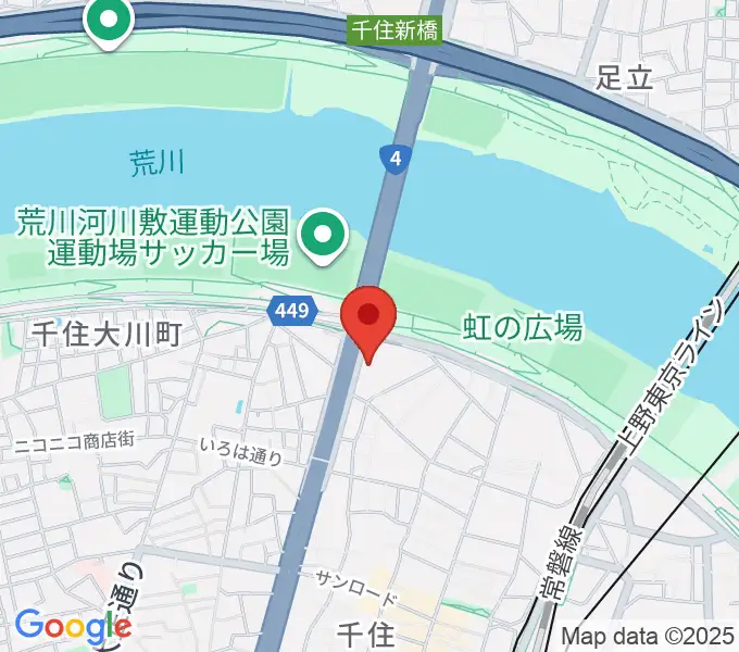 足立区生涯学習センターの地図