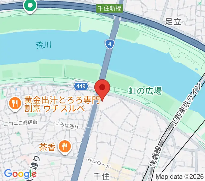 足立区生涯学習センターの地図