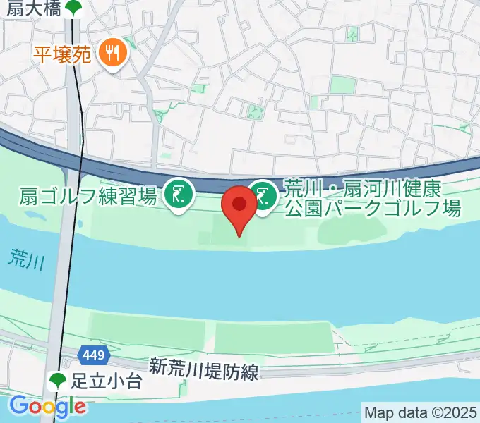 荒川・扇河川健康公園軟式野球場の地図