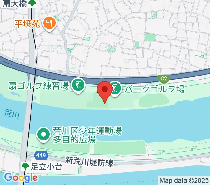 荒川・扇河川健康公園軟式野球場の地図