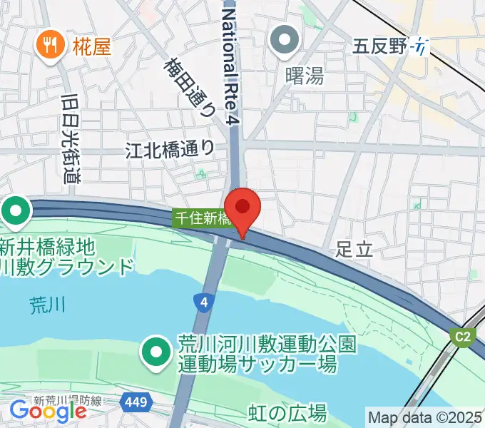 高砂野球場の地図