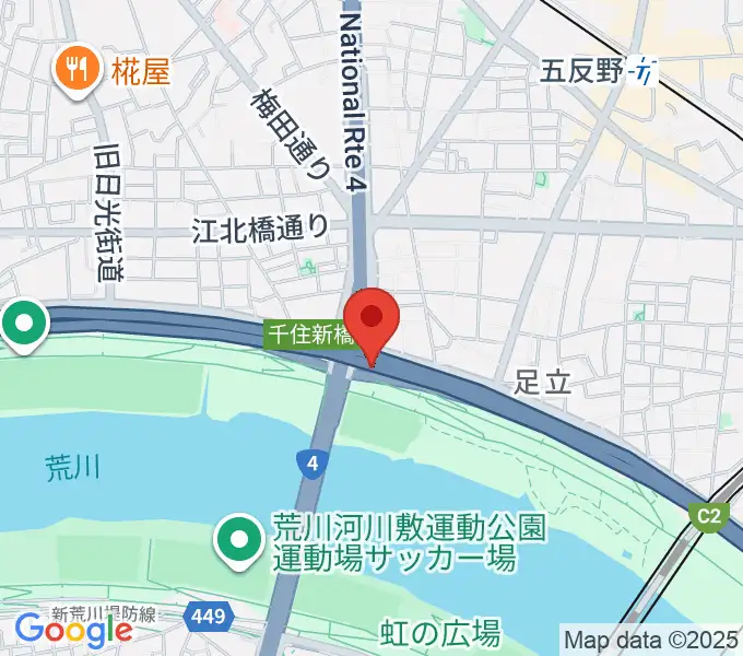 高砂野球場の地図